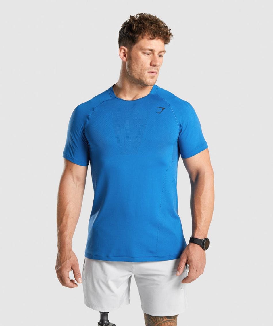 T Shirts Gymshark Apex Perform Hombre Azules | CO 3338HAP